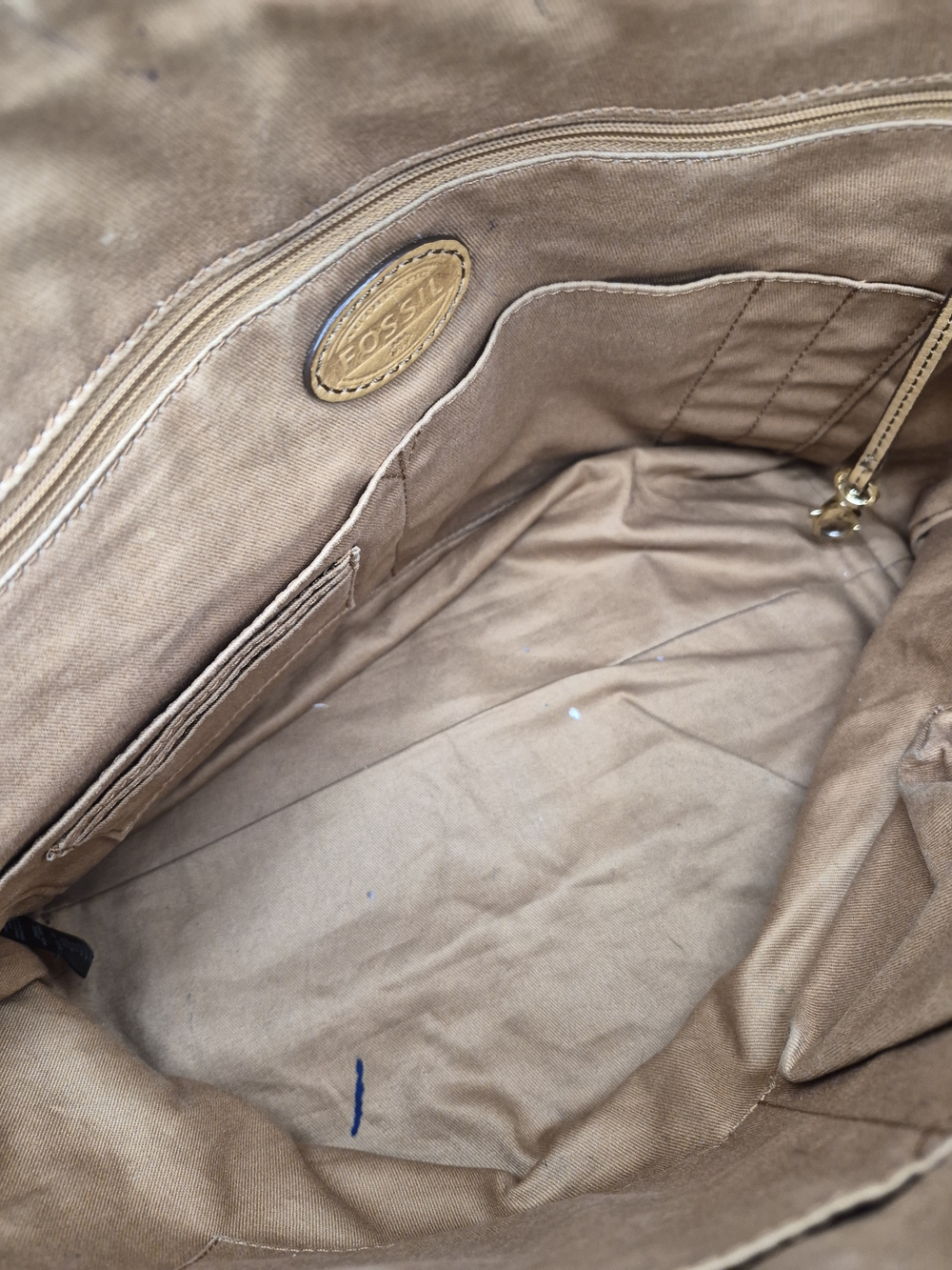 Fossil Cognac Leather Shoulder Tote - Picture 6 of 6